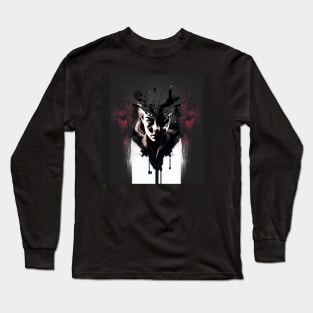 Film Noir Woman In Paint Long Sleeve T-Shirt